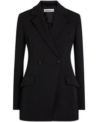 Another Tomorrow - Double-Breasted Fitted Jersey Blazer - Lyst