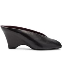 KHAITE - Cloak 75 Peep-Toe Leather Mules - Lyst