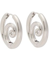 Kenneth Jay Lane - Swirl Rhodium-Plated Hoop Earrings - Lyst