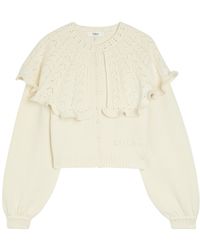 Chloé - Collar-Detail Wool And Cashmere-Blend Cardigan - Lyst