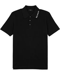 Balmain - Logo-embroidered Piqué Cotton Polo Shirt - Lyst