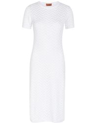 Missoni - Chevron-Knit Cotton-Blend Midi Dress - Lyst