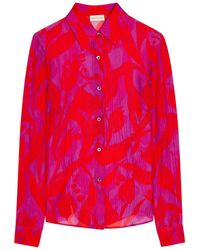 Dries Van Noten - Cloudy Printed Silk Shirt - Lyst