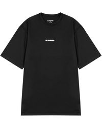 Jil Sander Cotton Off- Logo T-shirt in White for Men | Lyst