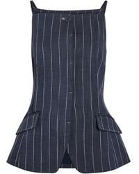 Jonathan Simkhai - Edie Pinstriped Woven Top - Lyst