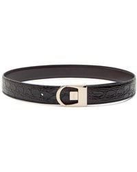 Saint Laurent - Logo-Engraved Crocodile Glossed Leather Belt - Lyst
