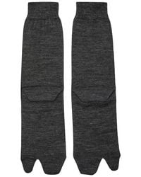 Maison Margiela - Tabi Ribbed-Knit Wool-Blend Socks - Lyst