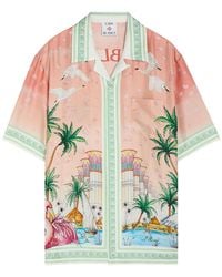 CASABLANCA - Radiating Logo-Monogram Silk Shirt - Lyst