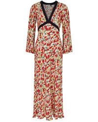 RIXO London - Tania Floral-print Crepe Midi Dress - Lyst