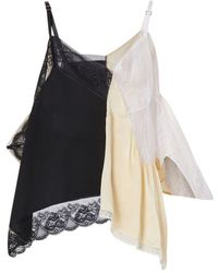 Burberry Lace Trim Silk Satin Reconstructed Camisole - Multicolour