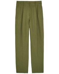Blazé Milano - Fox Pleated Straight-Leg Linen Trousers - Lyst