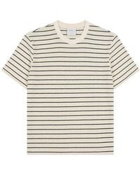 Percival - Waffle-Knit Striped Cotton T-Shirt - Lyst