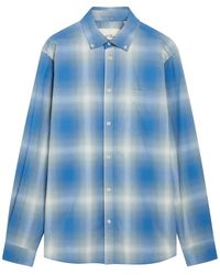 Les Deux - Kent Checked Cotton-Poplin Shirt - Lyst