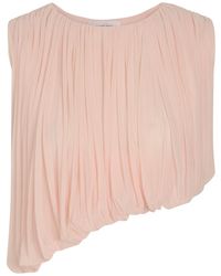 Ronny Kobo - Chelly Gathered Asymmetric Tissue Jersey Cropped Top - Lyst
