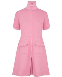 Moncler - Piqué Cotton-blend Mini Dress - Lyst