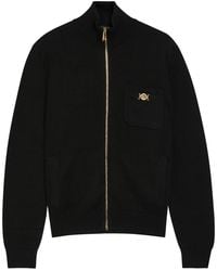 Versace - Zip-Through Cotton And Cashmere-Blend Jumper - Lyst
