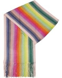 Missoni - Zigzag-intarsia Fine-knit Scarf - Lyst