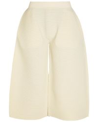 Issey Miyake - Corrugated Cropped Ribbed-Knit Trousers - Lyst