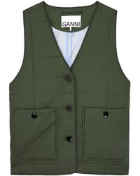 Ganni - Quilted Shell Gilet - Lyst