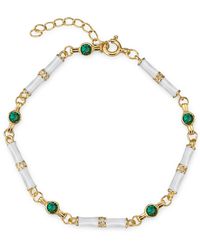 V By Laura Vann - Marlowe Embellished 18kt Gold-plated Bracelet - Lyst