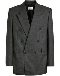 Saint Laurent - Double-Breasted Wool Blazer - Lyst
