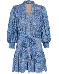 Alice + Olivia - Cora Belted Guipure Lace Mini Dress - Lyst