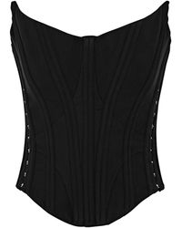 Mugler - Lace-up Twill Corset Top - Lyst