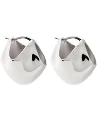 KHAITE - Lotus Medium Palladium-Plated Earrings - Lyst