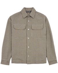 Palm Angels - Logo-embroidered Checked Cotton Overshirt - Lyst