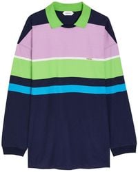 Versace - Striped Cotton Mini Sweatshirt Dress - Lyst