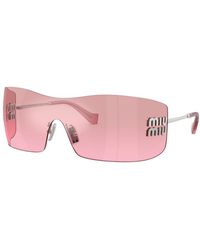 Miu Miu - Aube Wrap-Around Mask Sunglasses - Lyst