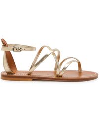 K. Jacques - Epicure Cross-Over Metallic Leather Sandals - Lyst