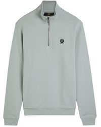 Belstaff - Half-Zip Logo Cotton Sweatshirt - Lyst