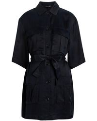 Anine Bing - Geri Belted Woven Mini Shirt Dress - Lyst