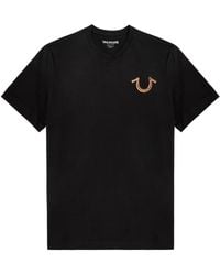 True Religion - Logo-Embroidered Cotton T-Shirt - Lyst