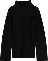 TOTEME - Slit Sleeve Ribbed Knit Jumper - Lyst