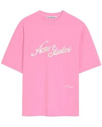 Acne Studios - Logo-Embroidered Piqué Cotton T-Shirt - Lyst
