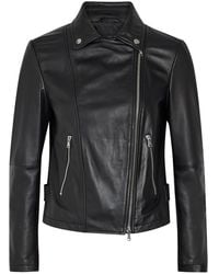 Emporio Armani - Leather Biker Jacket - Lyst