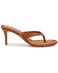 Gianvito Rossi - Zaira 70 Woven Nappa And Suede Sandals - Lyst