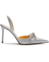 Mach & Mach - Double Bow 95 Glittered Slingback Pumps - Lyst
