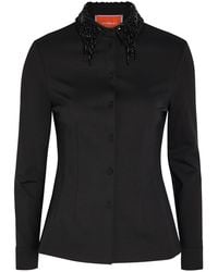La DoubleJ - Bead Embellished Collar Jersey Shirt - Lyst