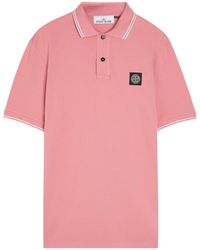 Stone Island - Piqué Cotton Polo Shirt - Lyst
