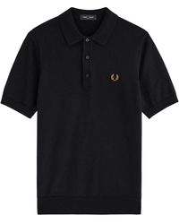 Fred Perry - Logo-Embroidered Wool-Blend Polo Shirt - Lyst