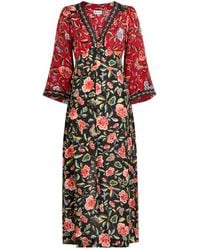 RIXO London - Dahlia Floral-Print Silk-Crepe Midi Dress - Lyst