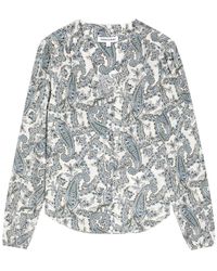 Veronica Beard - Farah Printed Silk-Blend Blouse - Lyst