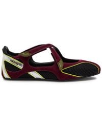 The Attico - Panelled Mesh-Knit Ballet Flats - Lyst