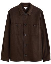 Sunspel - Herringbone Brushed-Cotton Overshirt - Lyst