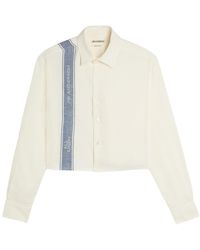 JW Anderson - Cropped Stripe-Jacquard Linen Shirt - Lyst