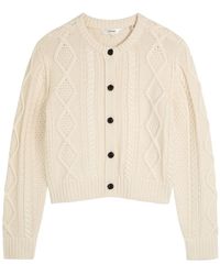 FRAME - Cable-Knit Cashmere Cardigan - Lyst