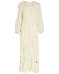 Isabel Marant - Nydia Lace-Trim Silk-Georgette Maxi Dress - Lyst